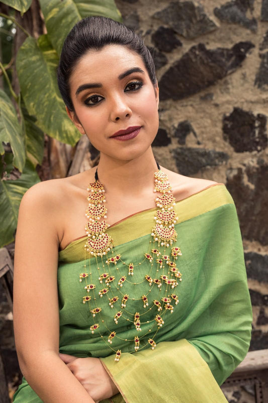 Multi Layered Necklace with Statement Temple Design