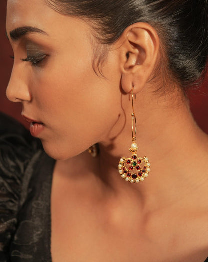 Contemporary Earring with S Hook and Moon Motif