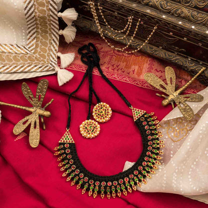 Statement Necklace with Temple Motifs