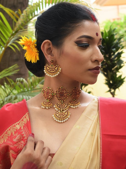 Statement Choker with Square Temple Motifs